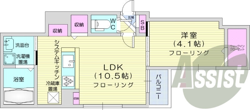 1LDK、都市ガス、ペット相談、エアコン、エレベーター
