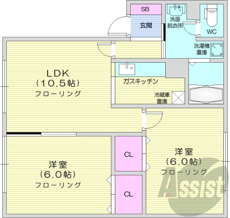 2KDK、シャワートイレ、灯油暖房、モニタ付インターホン
