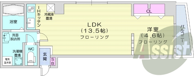 1LDK、エアコン、オール電化、バストイレ別