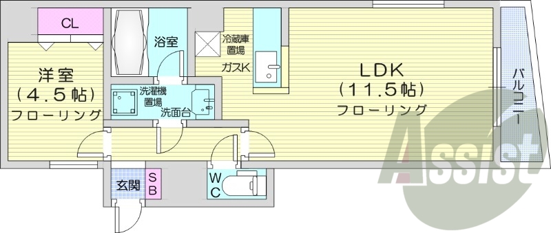 1LDK、収納、バストイレ別、洗面脱衣所、ネット無料