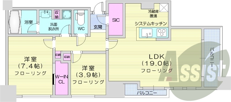 2LDK、都市ガス、ネット無料、エアコン、追い焚き機能