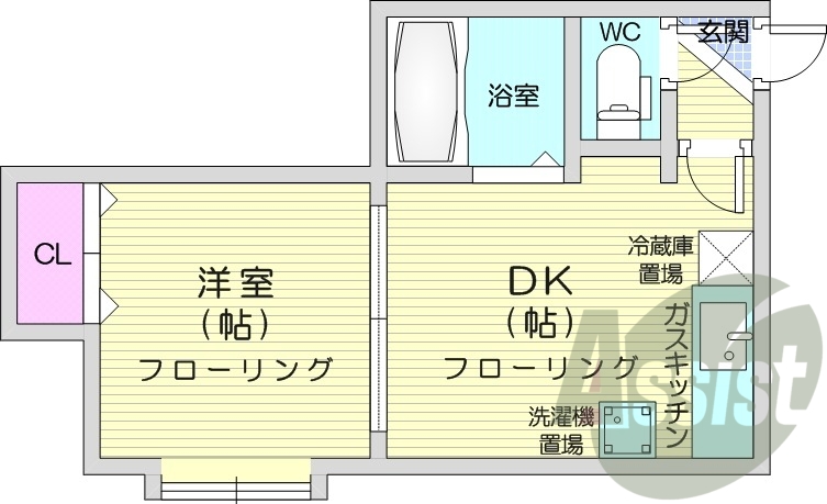 1DK、エアコン、宅配BOX、ネット無料