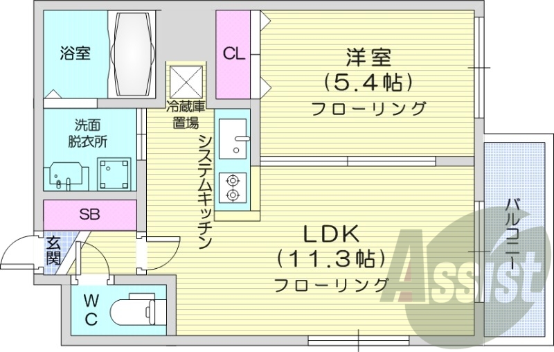1LDK、オートロック、追い焚き、宅配ボックス