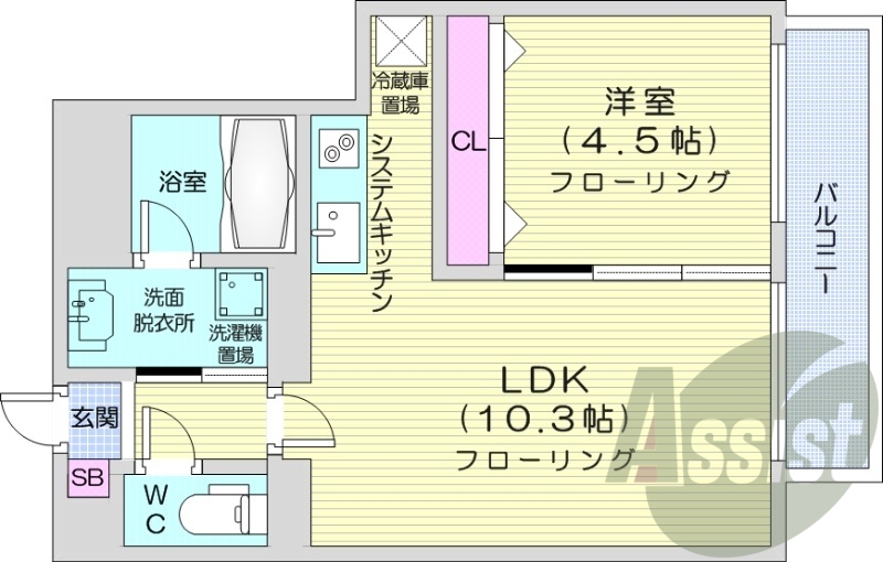 1LDK、収納、洗濯機置場、暖房設備、オール電化