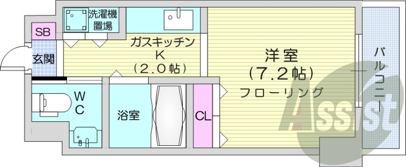 1LDK、ネット無料、シャンプードレッサー、TVモニターホン