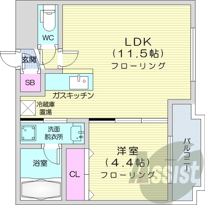 1LDK、エアコン、オートロック、ネット無料