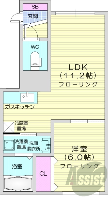 1LDK、灯油ボイラー、オートロック、ネット無料