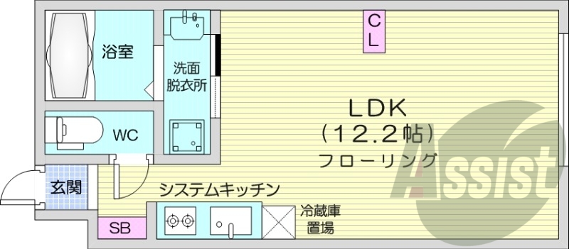 1K、エアコン、宅配ボックス、カメラ付きインターホン