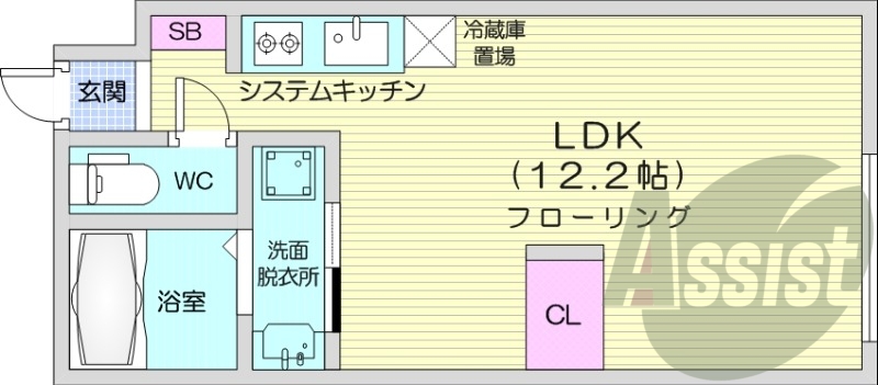 1K、エアコン、宅配ボックス、カメラ付きインターホン