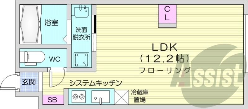 1K、エアコン、宅配ボックス、カメラ付きインターホン