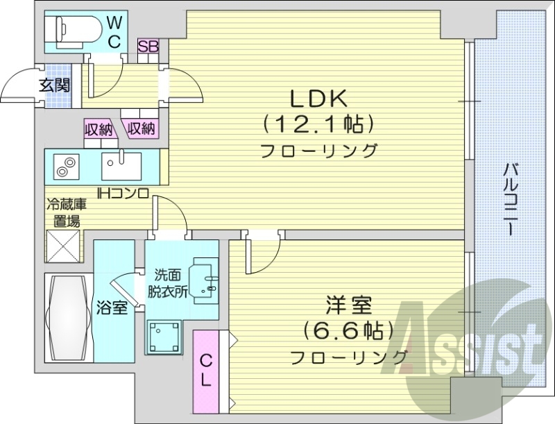 1LDK、エアコン、防犯カメラ、ネット無料、オートロック