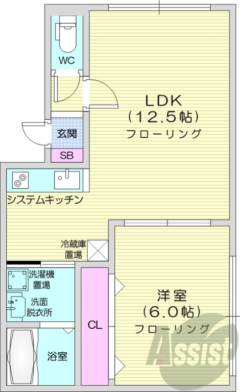 1LDK、ペット可、システムキッチン、独立洗面台