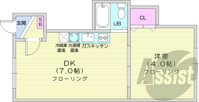 1DK、ケーブルTV、TVモニターホン、灯油FF暖房