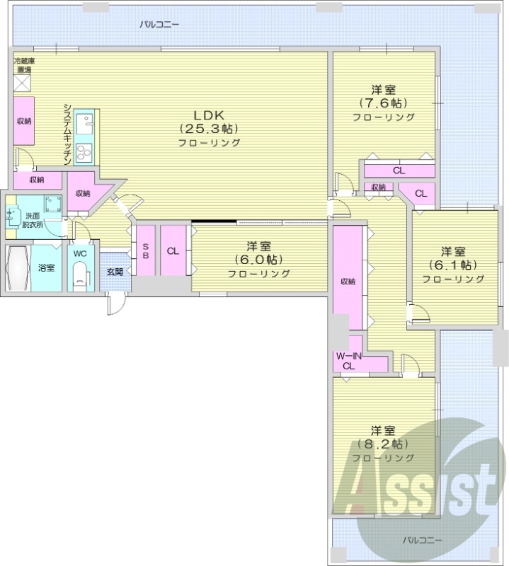 4LDK、ペット可、浴室暖房乾燥機、食洗器、パネルヒーター