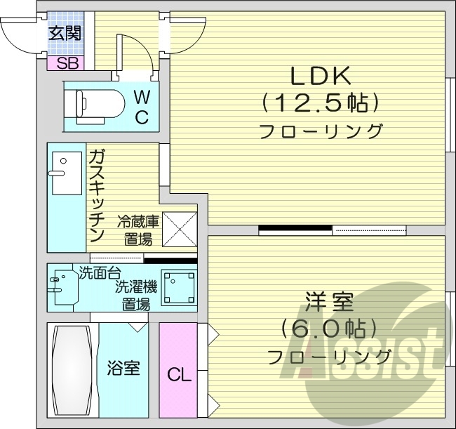 1LDK、角部屋、オートロック、エアコン、モニターホン