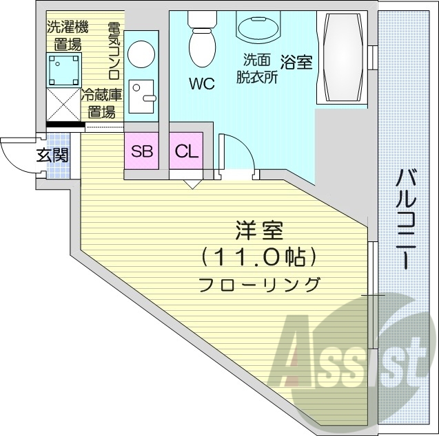 1K、クローゼット、灯油給湯・灯油暖房、シューズボックス