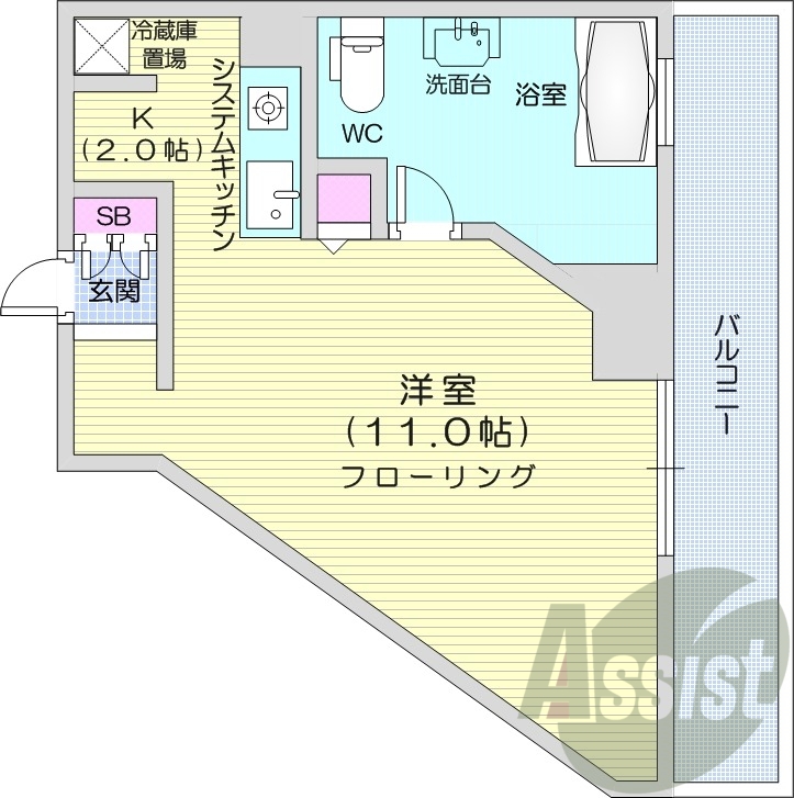 1K、クローゼット、灯油給湯・灯油暖房、シューズボックス