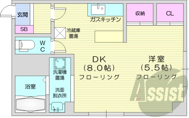 1DK、エアコン、灯油暖房、ネット使用料不要