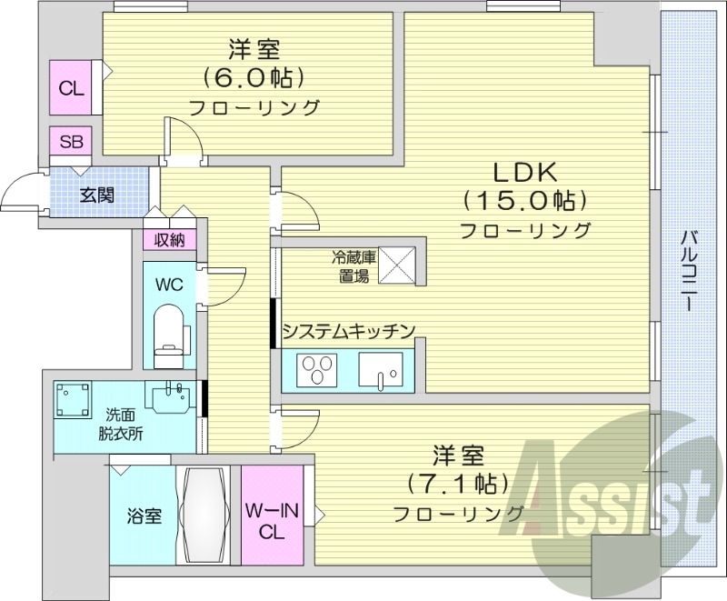 2LDK、オートロック、デザイナーズ、オール電化、IHコンロ
