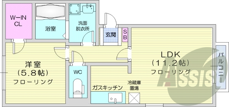 1LDK、エアコン、トランクルーム、ウォークインクローゼット