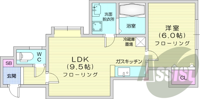 1LDK、ネット使用料不要、灯油暖房、エアコン