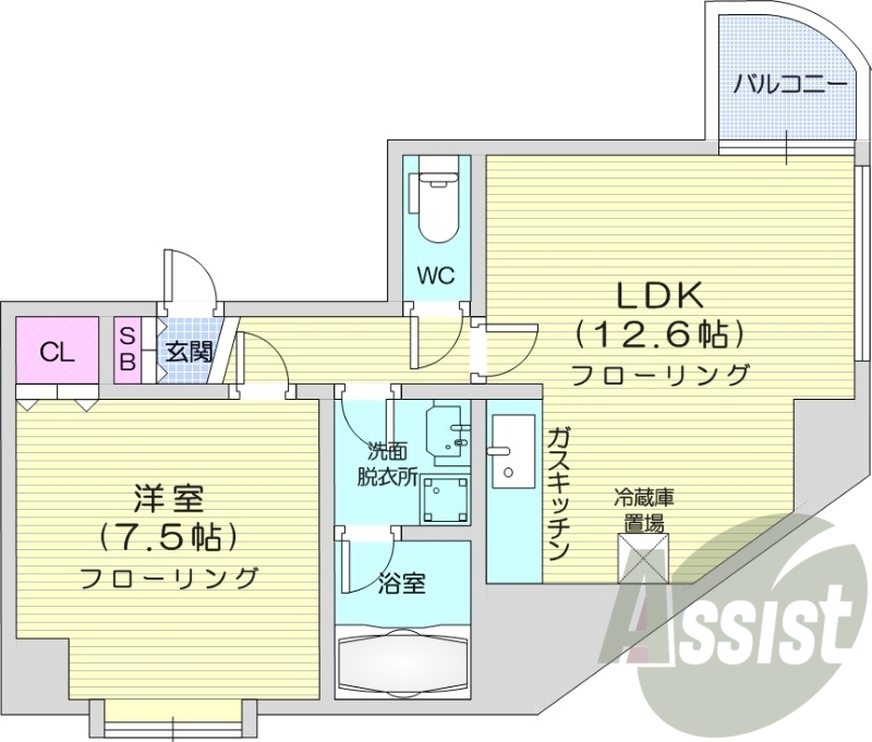 1LDK、ネット無料、独立洗面台、