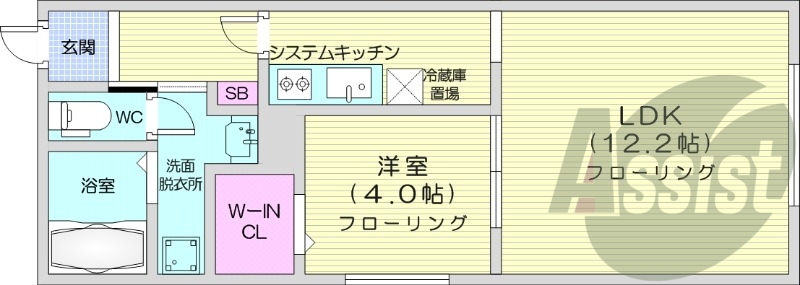 1LDK、都市ガス、ガス暖房、ネット無料、オートロック