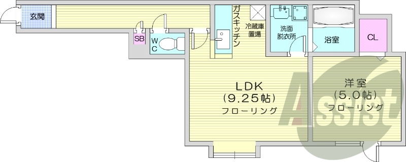 1LDK、インターネット無料、エアコン、灯油暖房