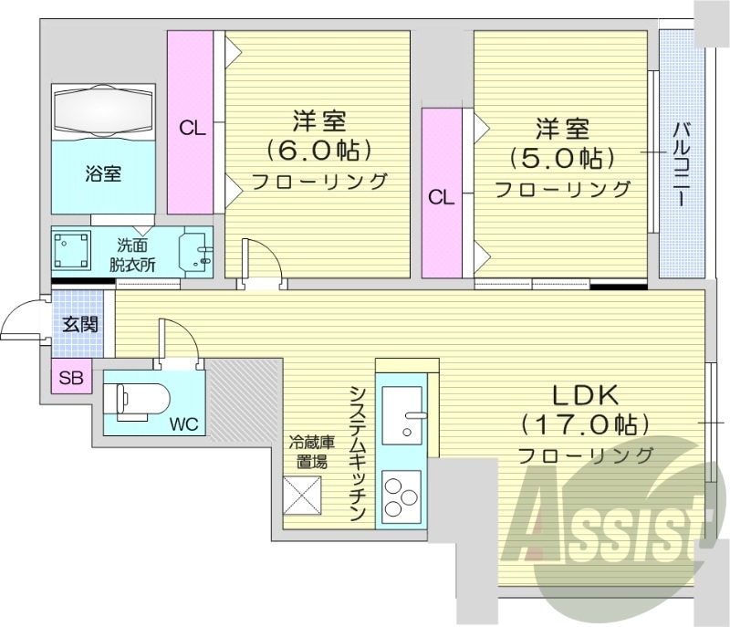 2LDK、オール電化、ペット相談、浴室乾燥機