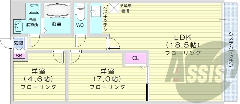 2LDK、灯油暖房、ペット可、シャンプードレッサー
