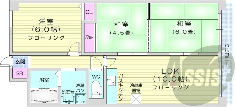 3LDK、シャンプードレッサー、シューズボックス