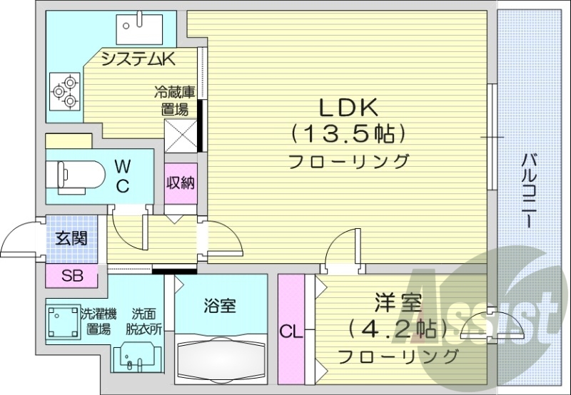 1LDK、オートロック、灯油暖房、シャンプードレッサー