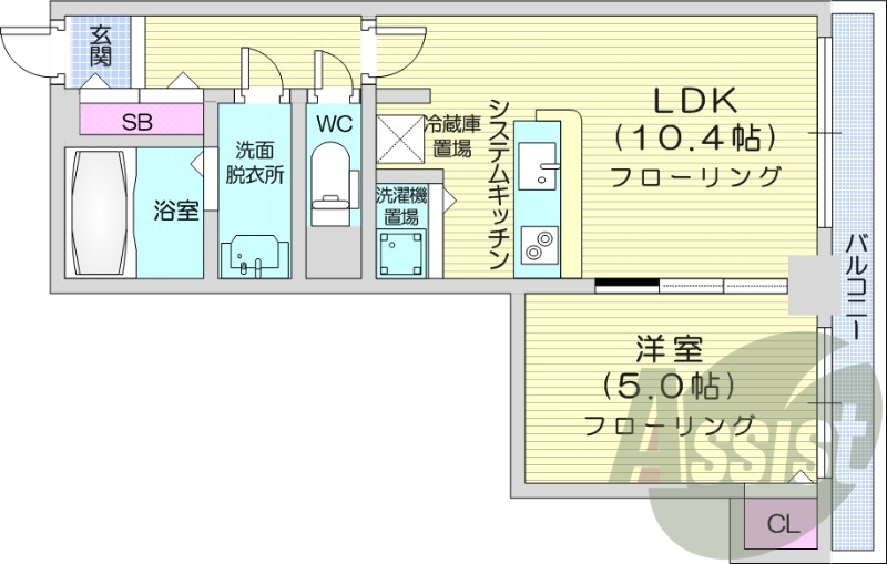 1LDK、オール電化、オートロック、宅配ボックス