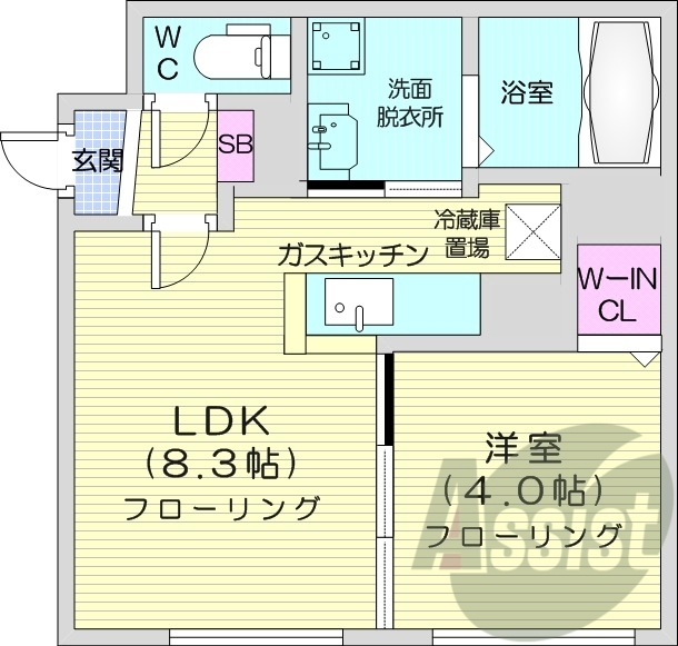 1LDK、ペット可、エアコン、オートロック