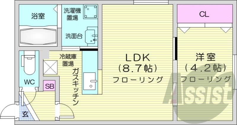 1LDK、エアコン、独立洗面台、灯油暖房、シャワートイレ