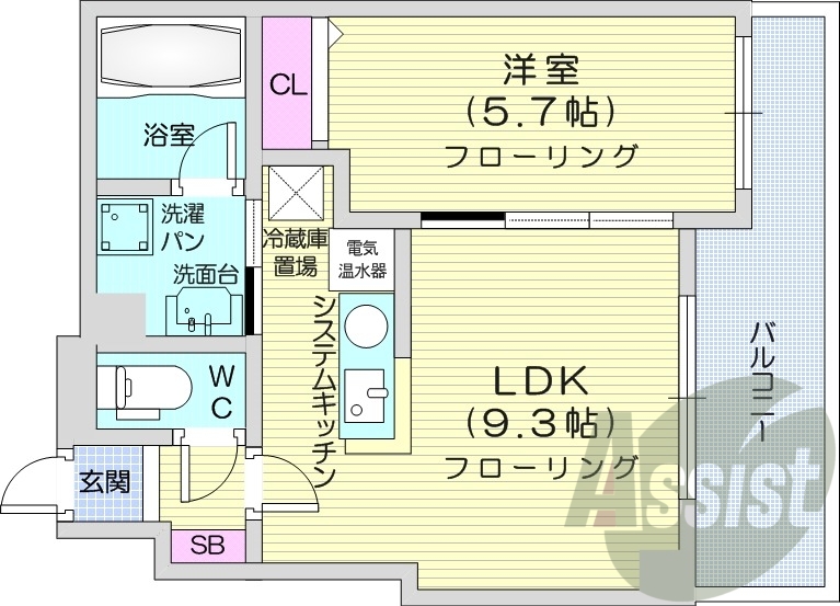 1LDK、クローゼット、バルコニー、エアコン、オール電化