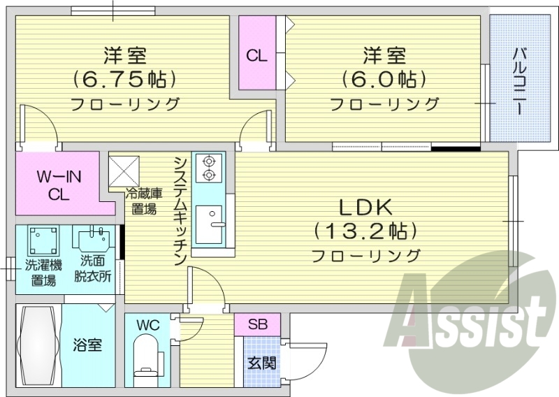 2LDK、灯油ボイラー、灯油暖房、システムキッチン