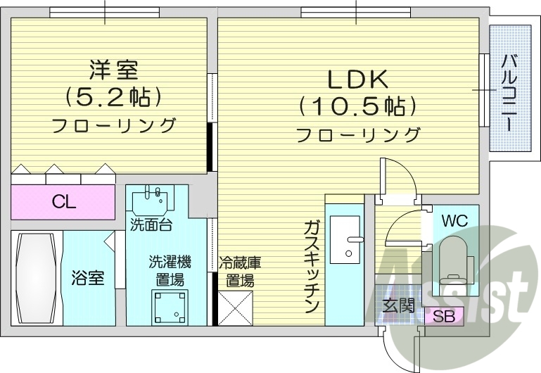1LDK、ネット無料、独立洗面台、灯油暖房、温水洗浄便座