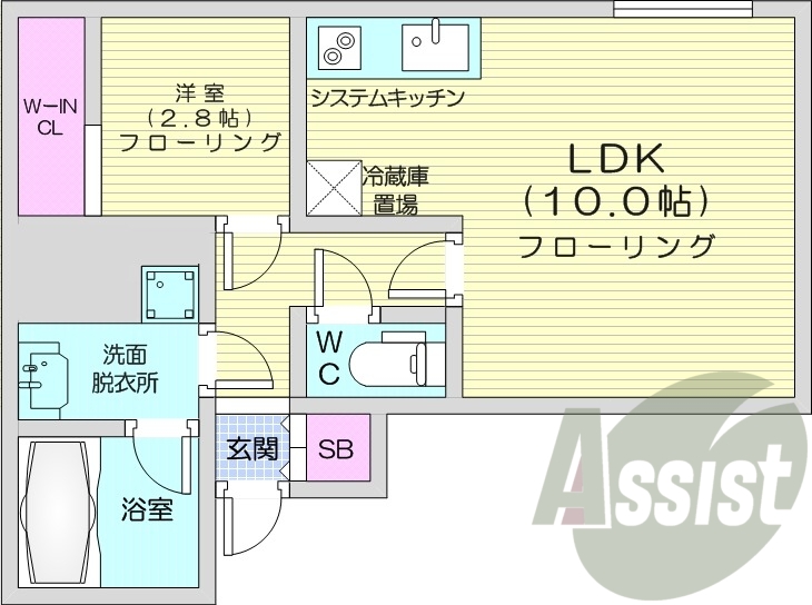 1LDK、エアコン、追い焚き、浴室乾燥機
