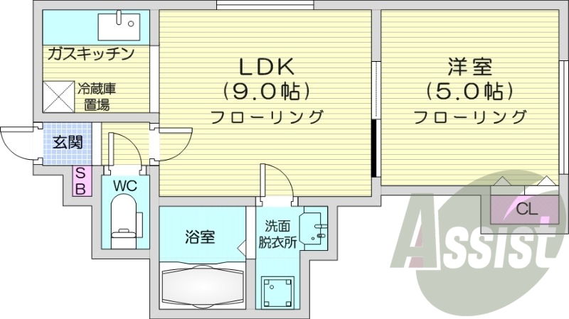 1LDK、エアコン、トランクルーム、ロードヒーティング