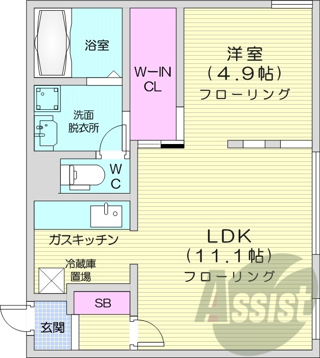 1LDK、最上階、角部屋、エアコン、追い炊き、灯油暖房