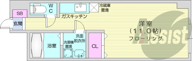 1R、エレベーター、ネット使用料不要、オートロック