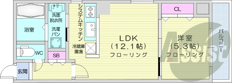 1LDK、オートロック、バルコニー、シャンプードレッサー