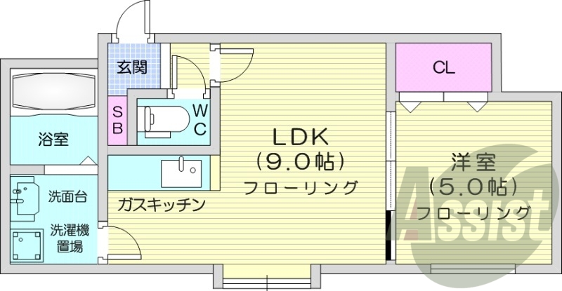 1LDK、ネット使用料不要、ロードヒーティング