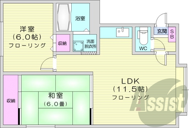 2LDK、灯油暖房、ガスキッチン、ネット無料、