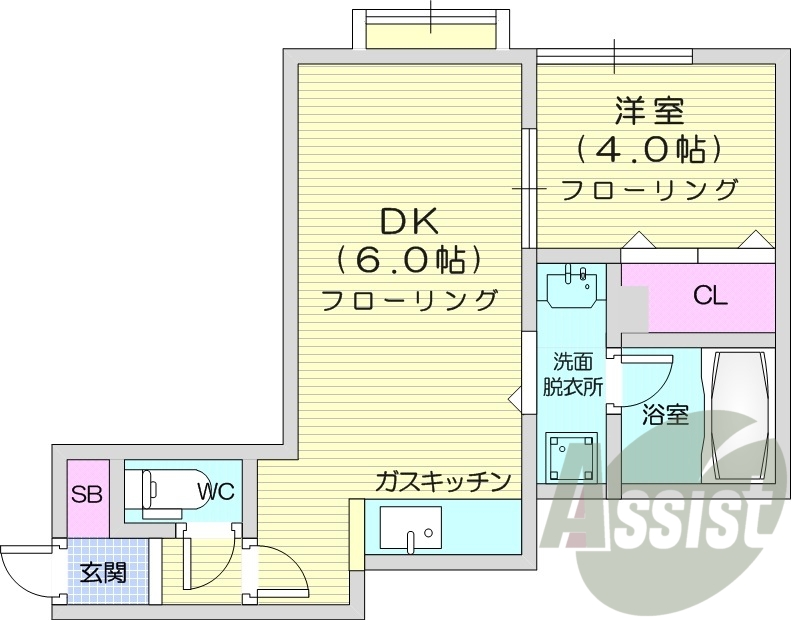1DK、エアコン、ネット無料、トランクルーム