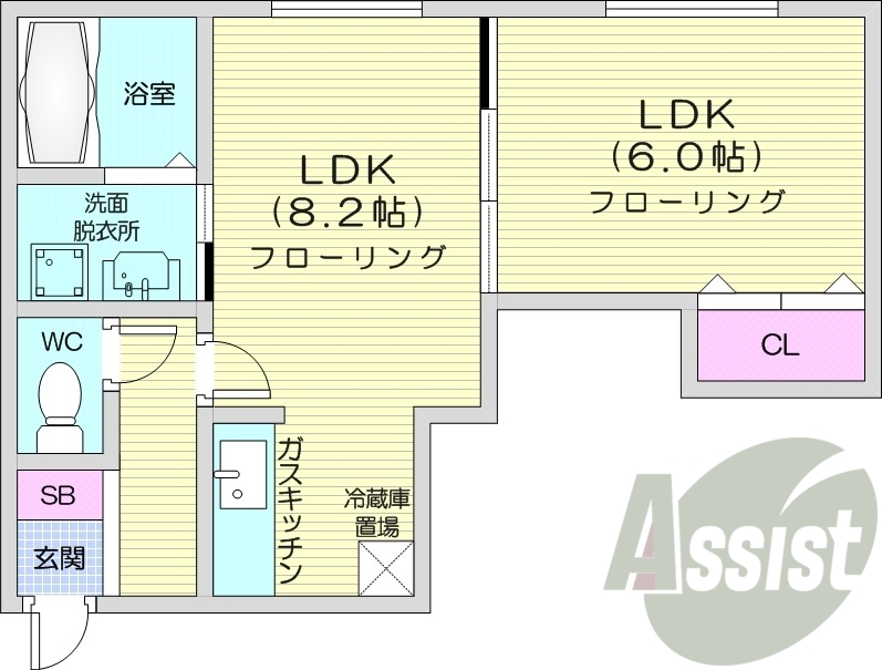 1LDK、独立洗面台、最上階、灯油暖房