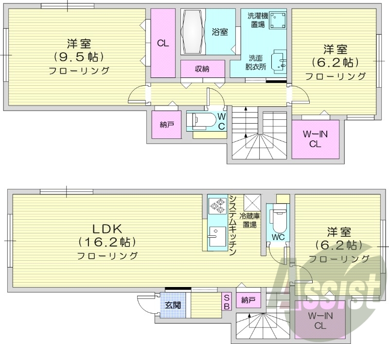 3LDK、エアコン、ガスリミット、追い焚き、トランクルーム