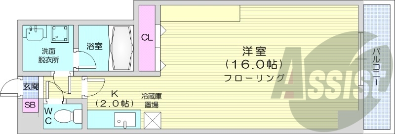 1K、バストイレ別、ネット使用料無料、洗髪洗面化粧台