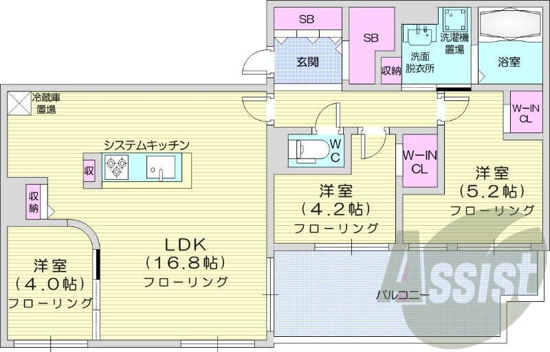 3LDK、エアコン、ガスリミット、シャワートイレ、ペット可